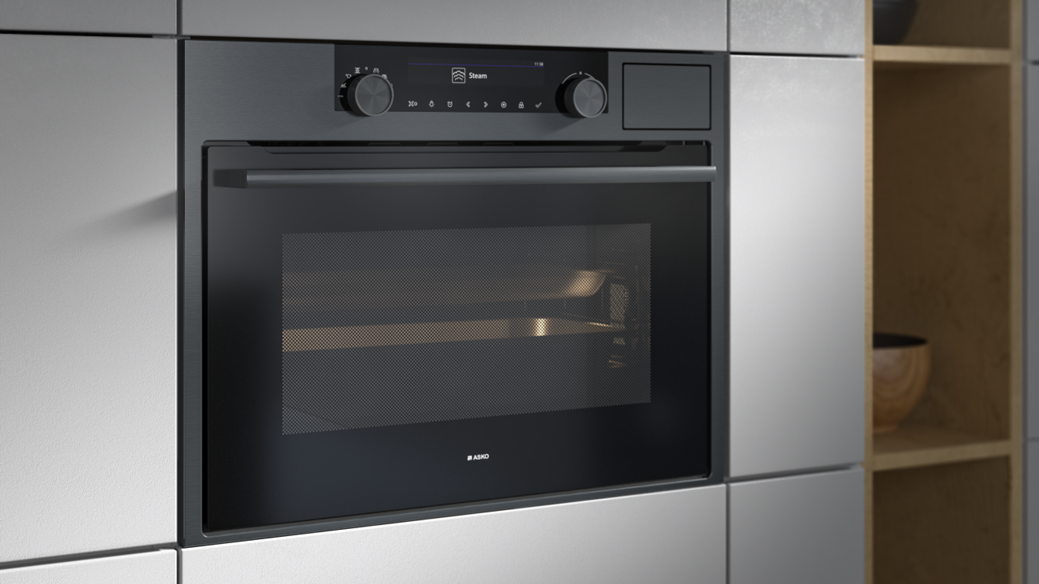 Фото компактного духового шкафа аско OCSM8487B