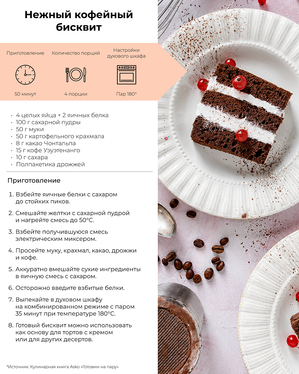 Нежный кофейный бисквит